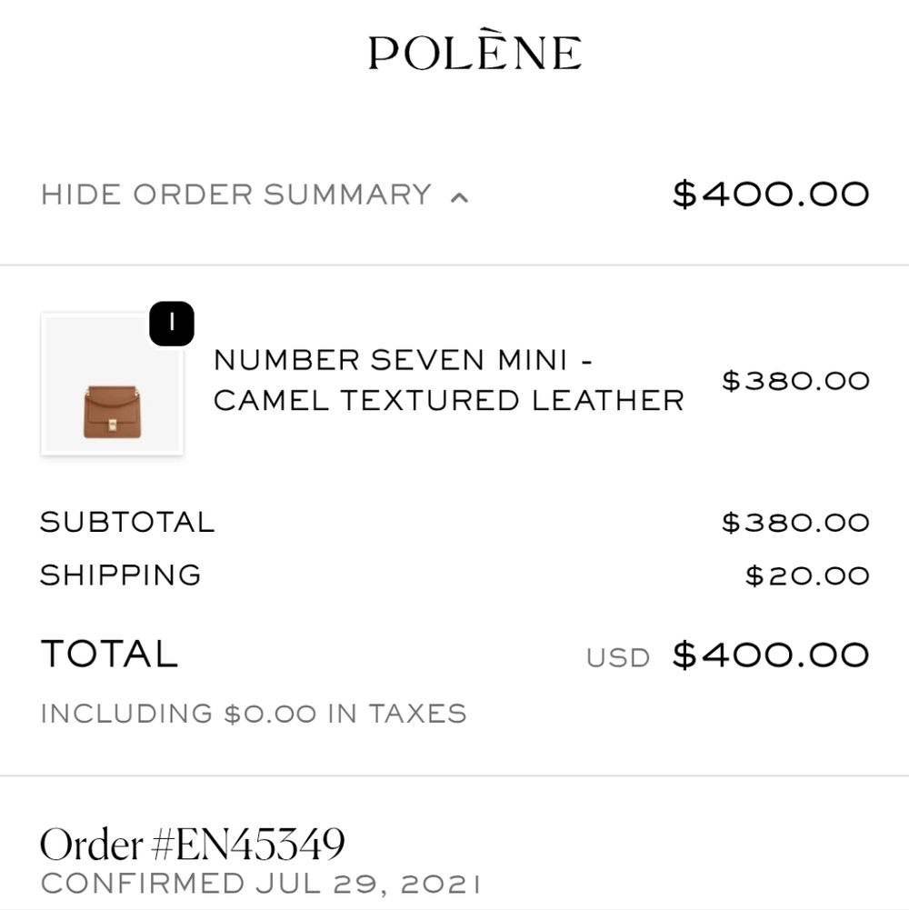 Polene Mini Numero Sept Camel Grained Leather - Picture 7 of 7